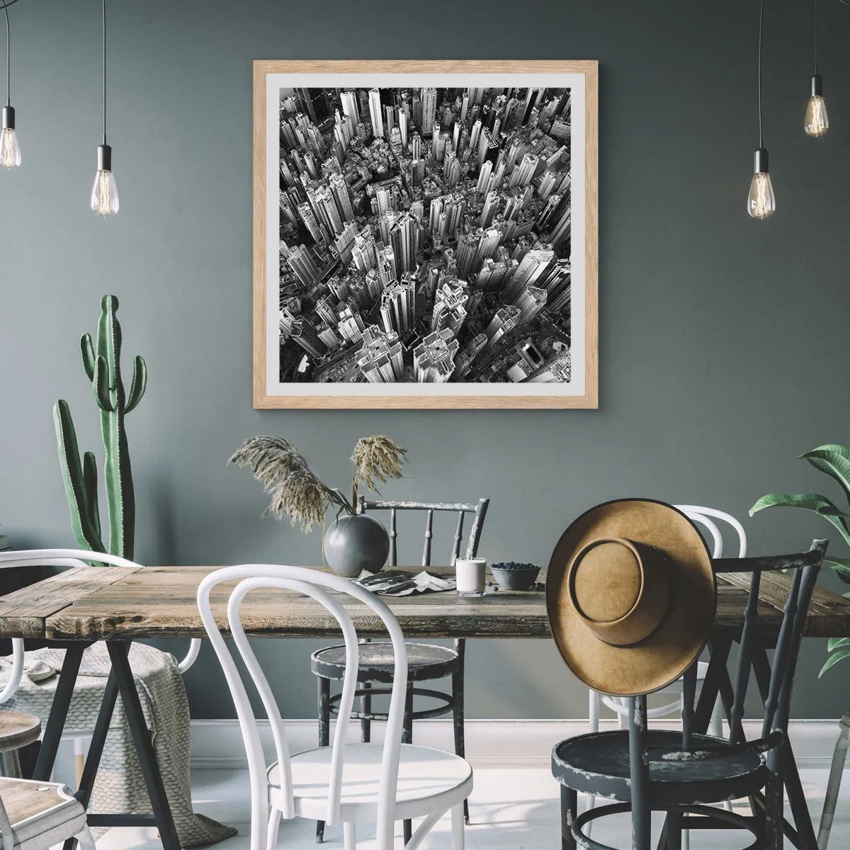 Pôster com moldura de carvalho claro - Ainda mais alto e mais alto - 40x40 cm