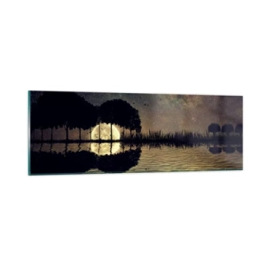 Quadro em vidro - Uma noite no Fim do Mundo - 90x30 cm