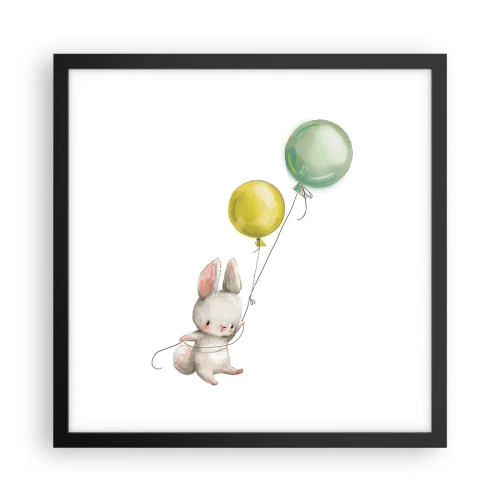 Pôster com moldura preta - Também quero voar! - 40x40 cm