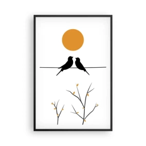 Pôster com moldura preta - A noite dos rouxinóis - 61x91 cm