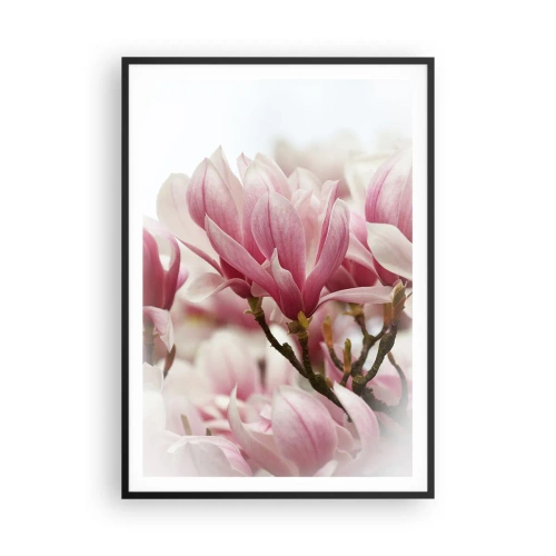 Pôster com moldura preta - Flores da primavera - 70x100 cm