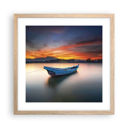 Pôster com moldura de carvalho claro - Uma boa noite se aproxima - 40x40 cm