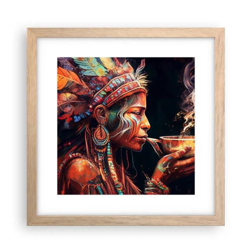 Pôster com moldura de carvalho claro - Ritual mágico - 30x30 cm