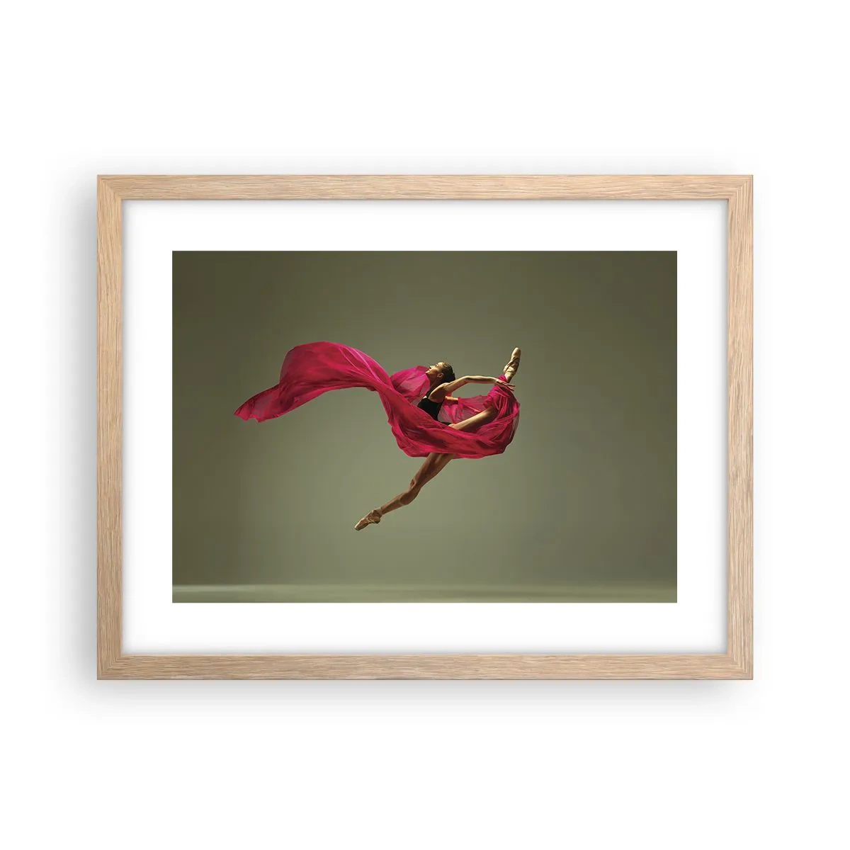 Pôster com moldura de carvalho claro - Chama dançante - 40x30 cm