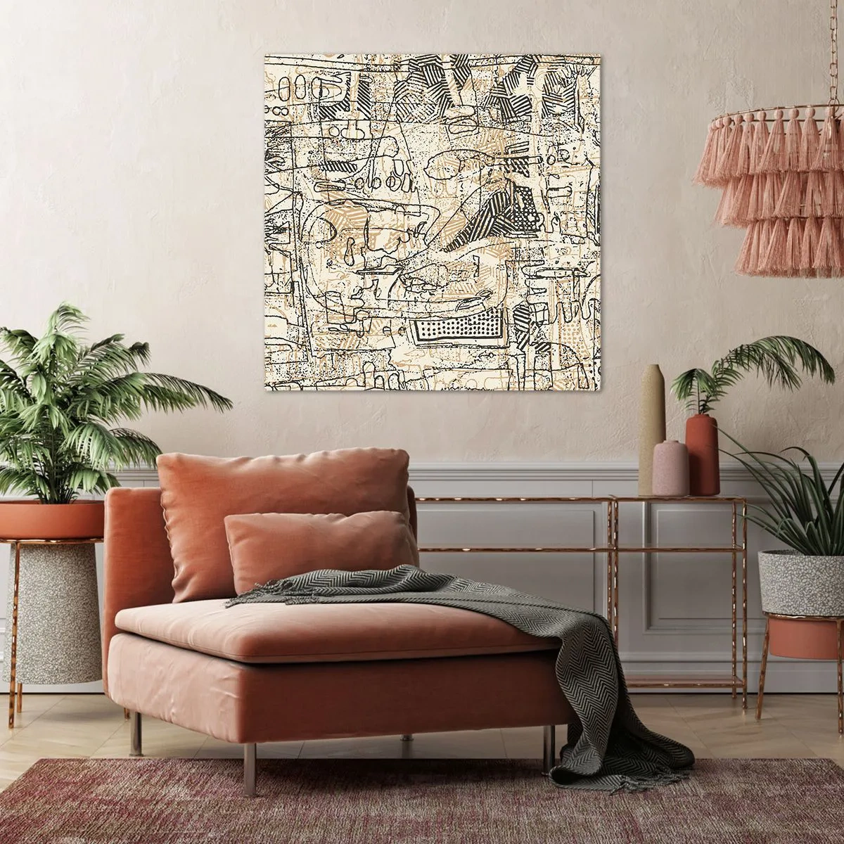 Quadro em tela - À espera de ser decifrado - 40x40 cm