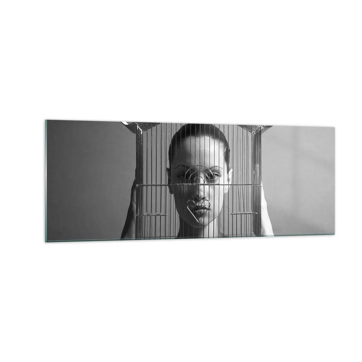 Quadro em vidro - Retrato um pouco surreal - 140x50 cm