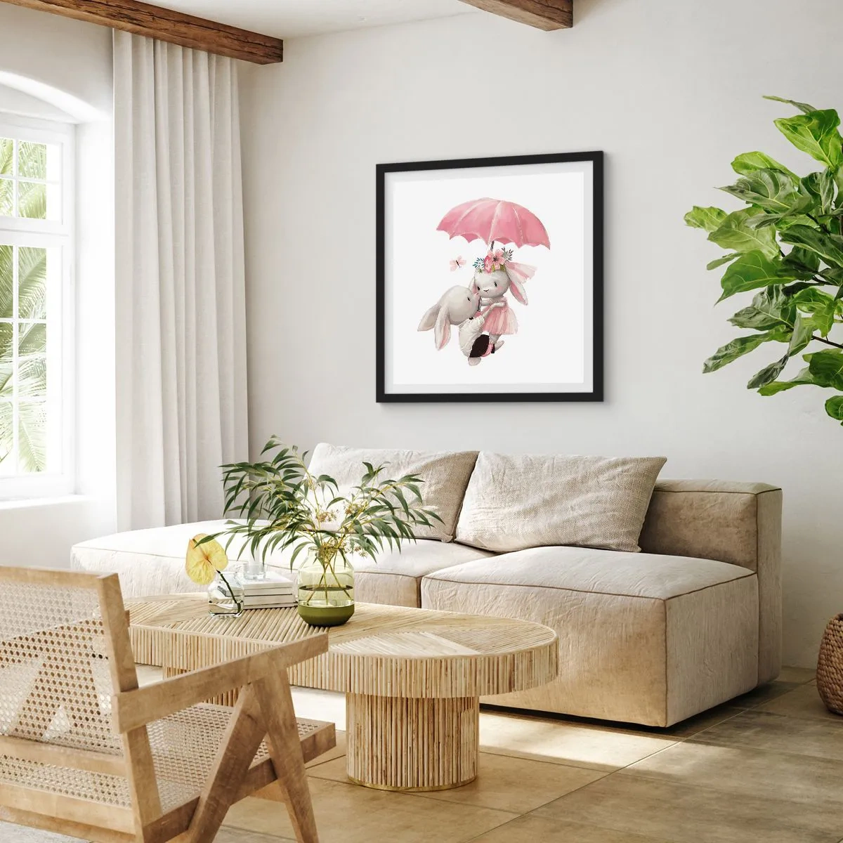 Pôster com moldura preta - Isso é amor - 50x50 cm