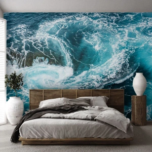 Papel de Parede Premium Canvas - Portões para o Interior da Terra - Mar, Abstração, Pedaço - 450x315 cm