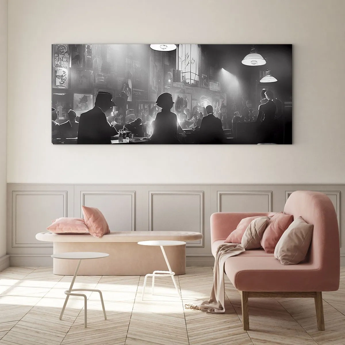 Quadro em vidro - Em uma atmosfera de jazz - 120x50 cm