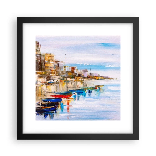 Pôster com moldura preta - Um refúgio urbano multicolorido - 30x30 cm