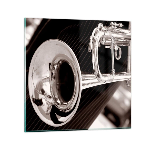 Quadro em vidro - Uma viagem musical aos anos 30 - 70x70 cm