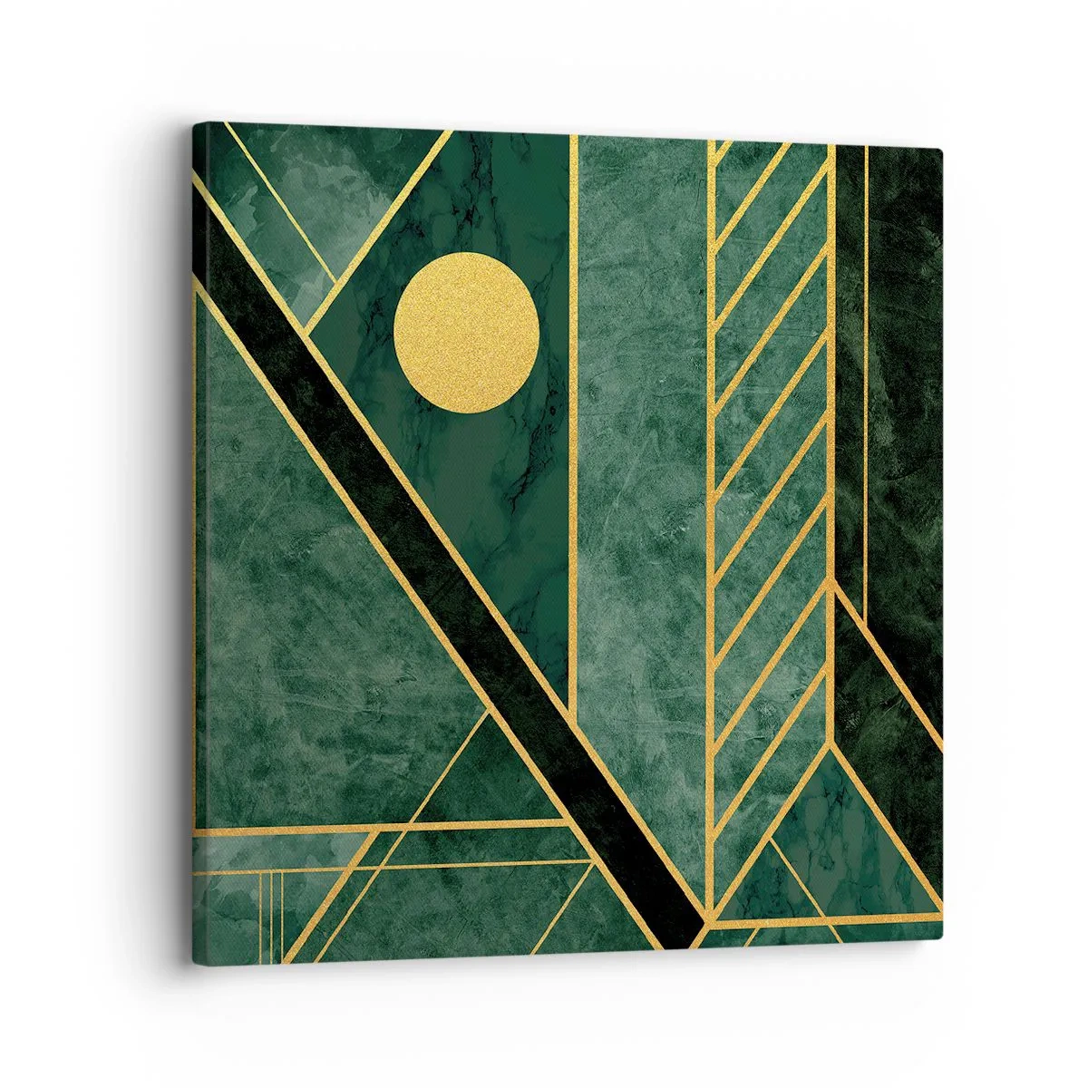 Quadro em tela - A dinâmica do ouro e do azul - 30x30 cm