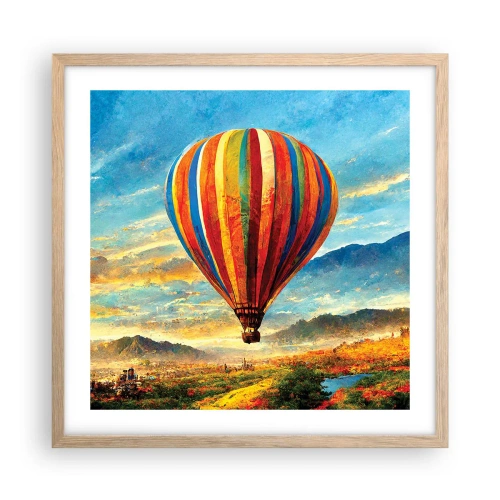 Pôster com moldura de carvalho claro - Com silêncio enxergas mais - 50x50 cm