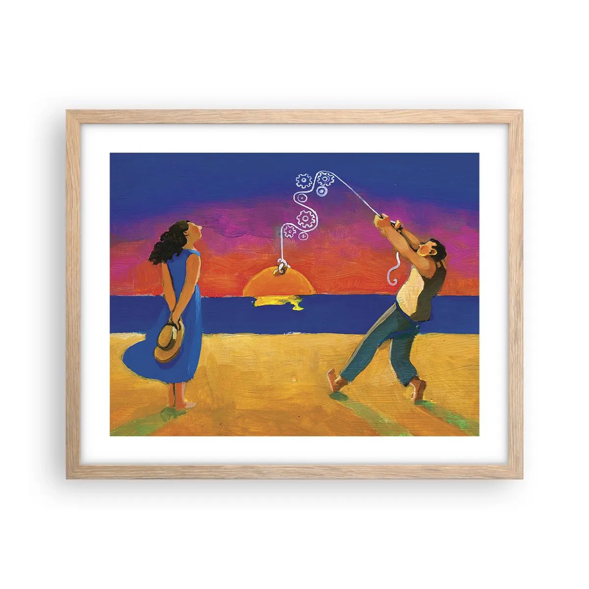 Pôster com moldura de carvalho claro - Mais do que uma estrela do céu - 50x40 cm