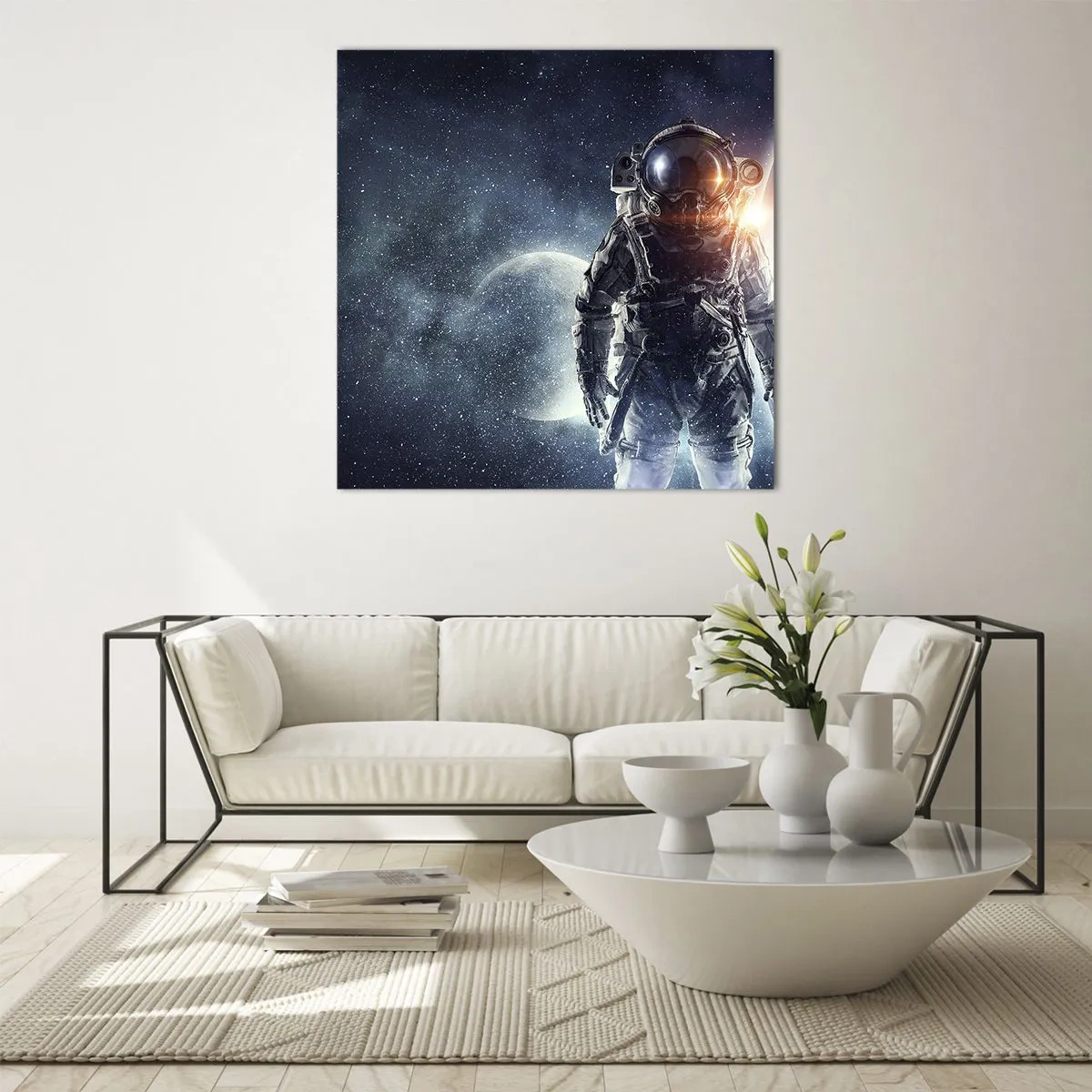 Quadro em vidro - Aventura espacial - 50x50 cm