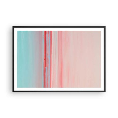 Pôster com moldura preta - Abstração ao amanhecer - 100x70 cm