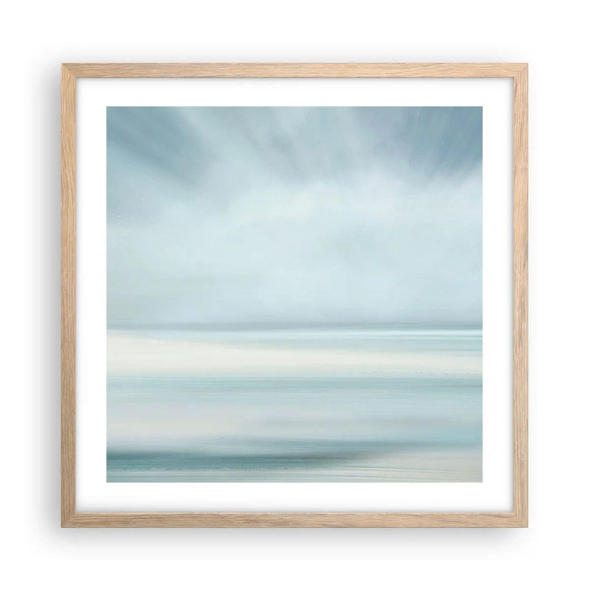 Pôster com moldura de carvalho claro - Paz ao horizonte - 50x50 cm