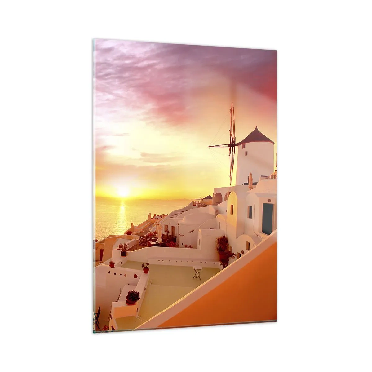 Quadro em vidro - Derreter em branco e ouro - 50x70 cm