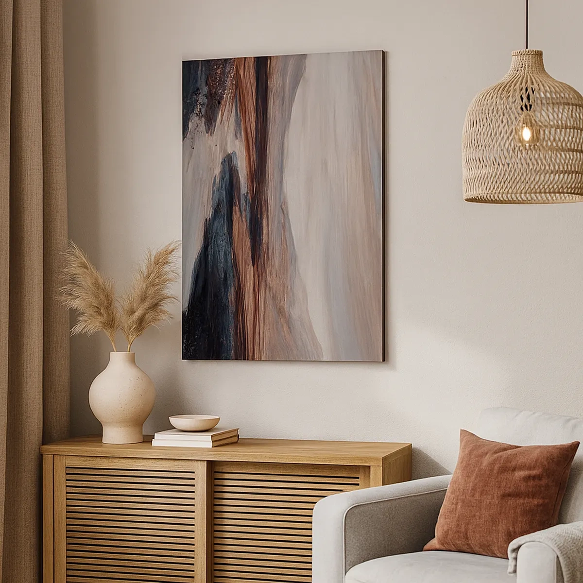 Quadro em tela - Um vale tranquilo - 50x70 cm