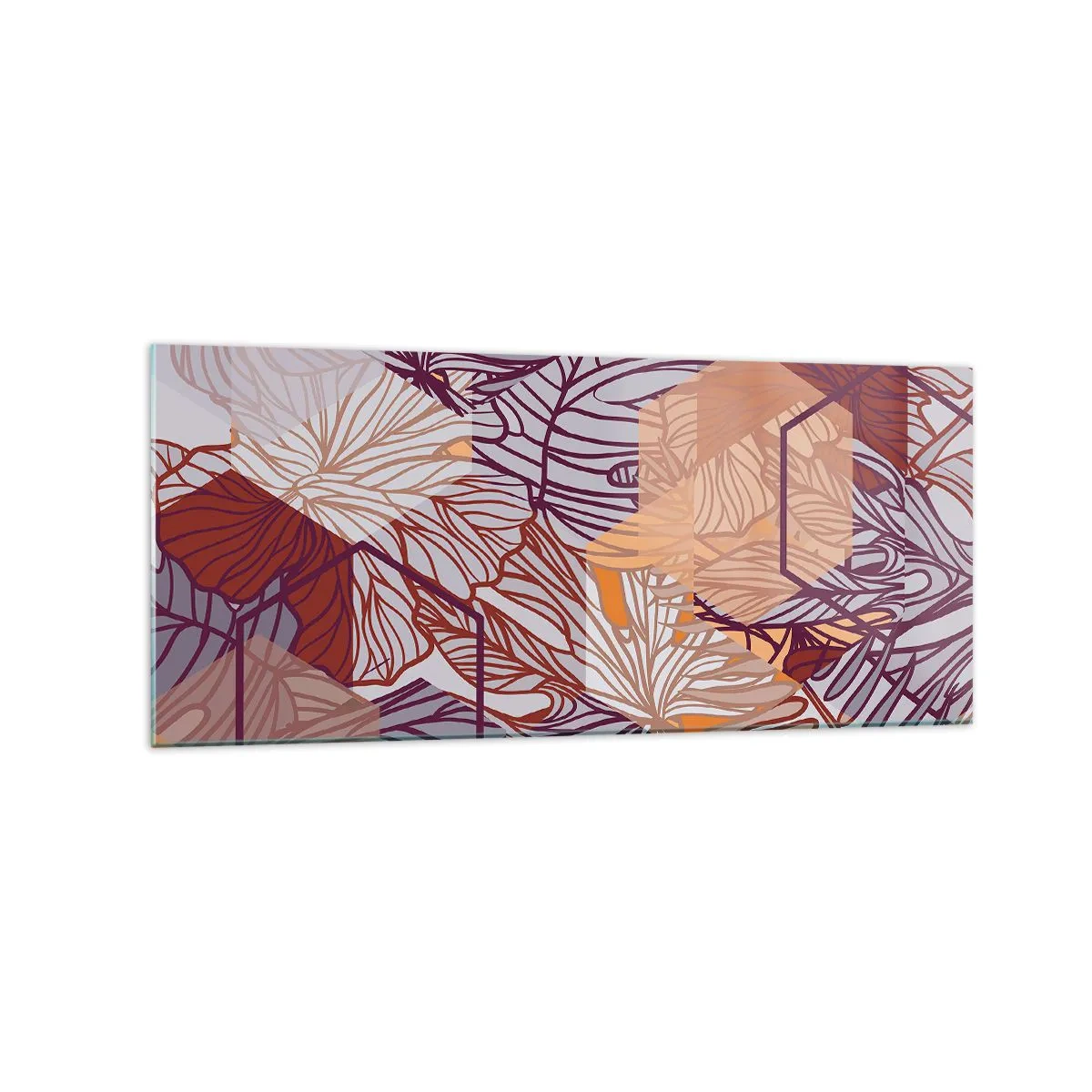 Quadro em vidro - A impossível relação entre a geometria e a natureza - 120x50 cm
