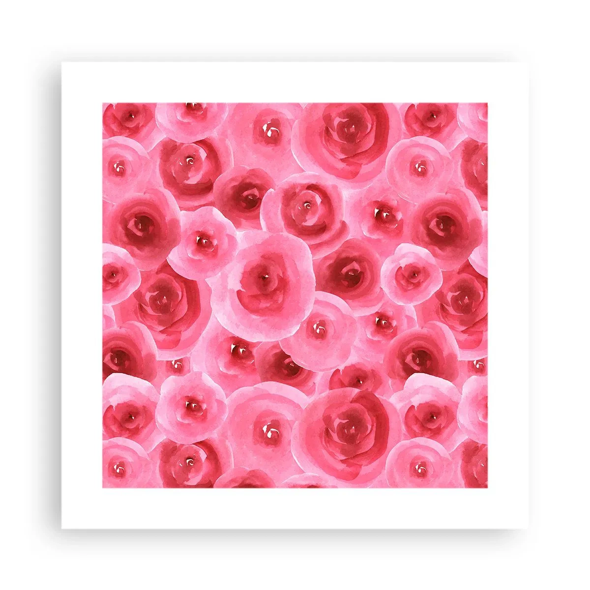 Pôster - Rosas acima e abaixo - 40x40 cm