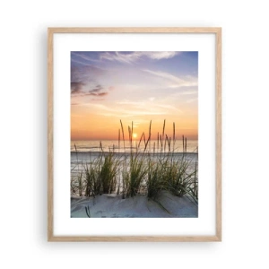 Pôster com moldura de carvalho claro - Olhe, pense, sinta - 40x50 cm