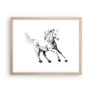 Pôster com moldura de carvalho claro - Alma Indomável - 50x40 cm