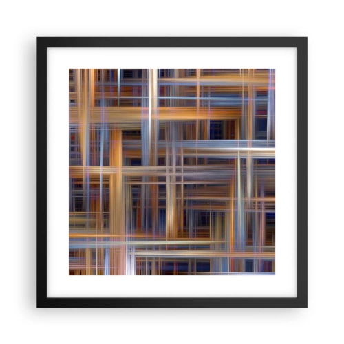 Pôster com moldura preta - Tecido de luz - 40x40 cm