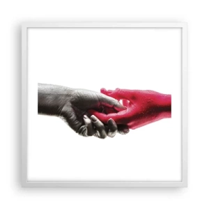 Pôster em moldura branca - Juntos, mas diferentes - 50x50 cm
