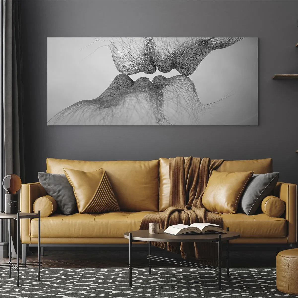 Quadro em vidro - O beijo do vento - 100x40 cm