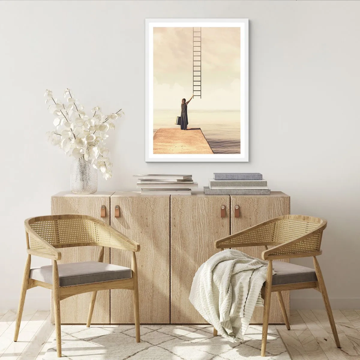 Pôster em moldura branca - Uma viagem mágica - 70x100 cm