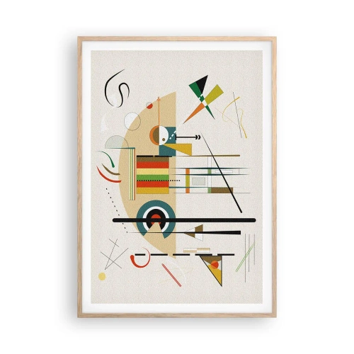 Pôster com moldura de carvalho claro - E o mundo ri - 70x100 cm