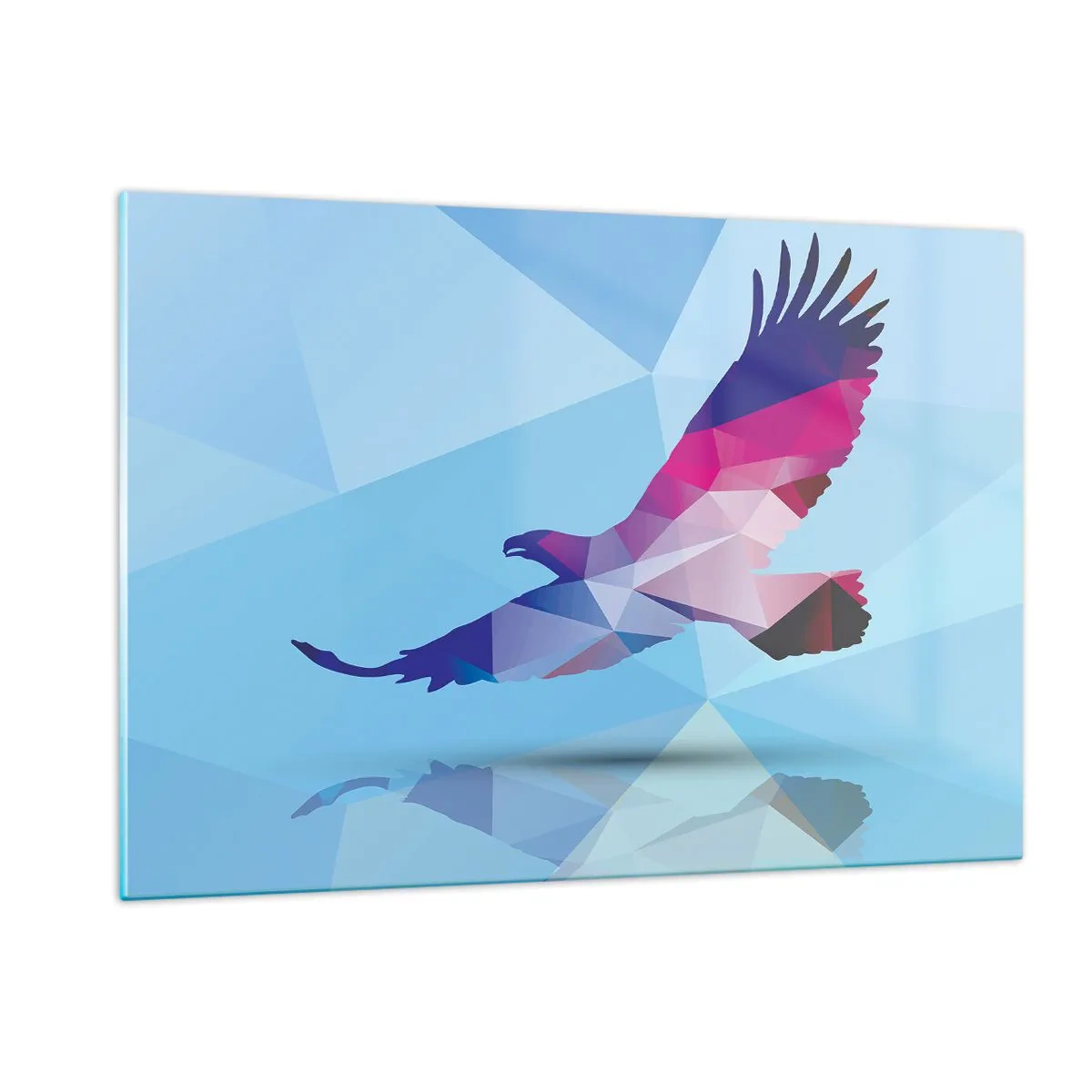 Quadro em vidro - Águia em cristal lilás - 120x80 cm