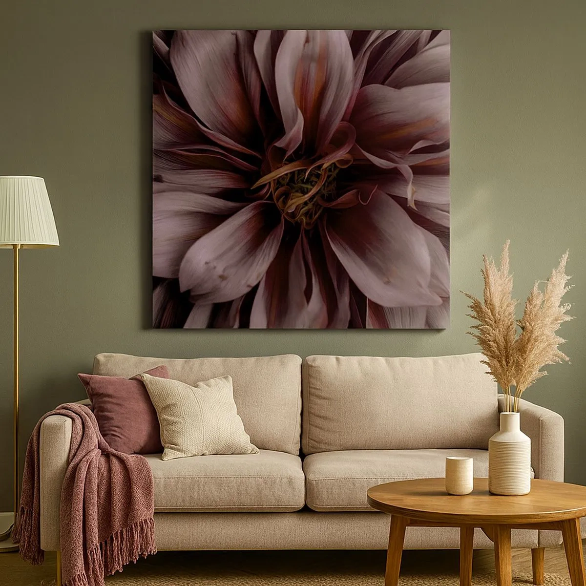 Quadro em tela - Coração de flor - 30x30 cm