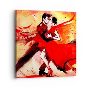 Quadro em tela - O ritmo roxo da paixão - 30x30 cm