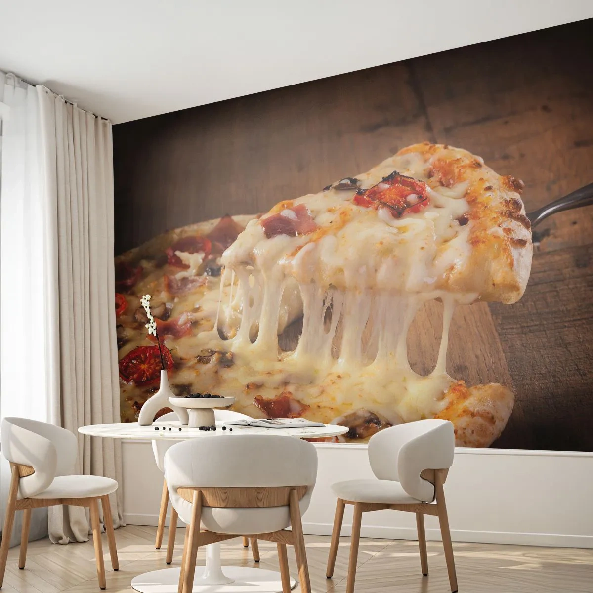 Papel de Parede Premium Sand - Uma obra-prima da arte italiana - Gastronomia, pizza, Itália - 500x350 cm