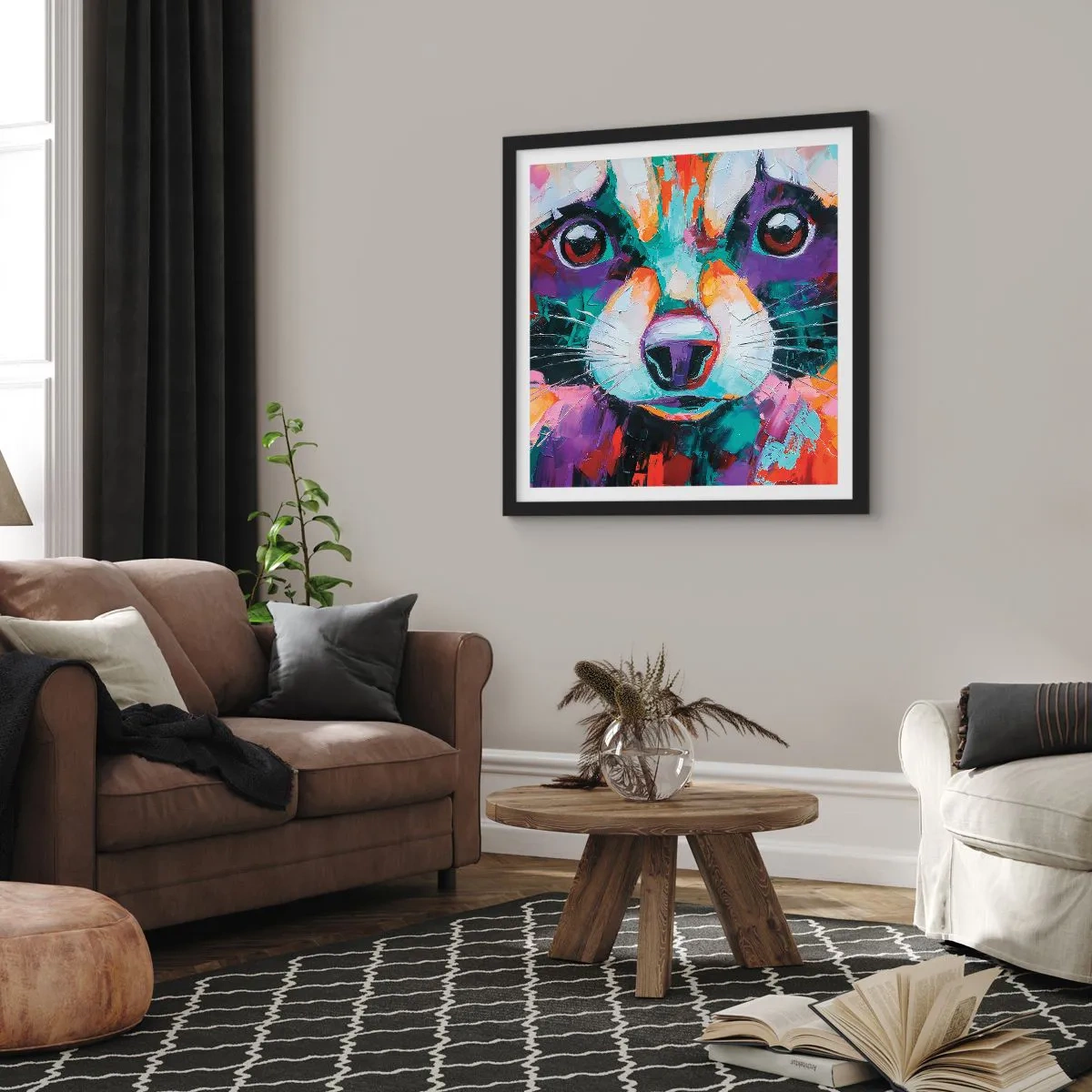 Pôster com moldura preta - Apenas boas emoções - 40x40 cm