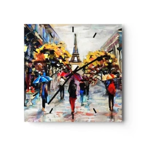 Relógio de parede - Relógio em vidro - Especialmente bonita no outono - 30x30 cm