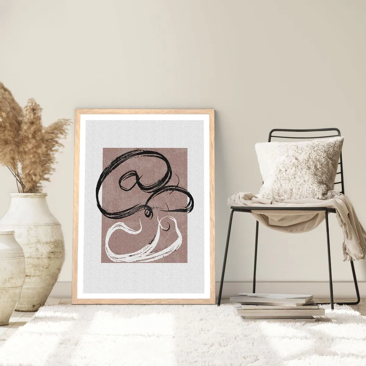 Pôster com moldura de carvalho claro - Composição – a busca pela plenitude - 50x70 cm