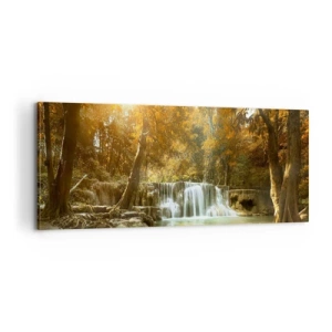 Quadro em tela - A cascata do parque - 100x40 cm