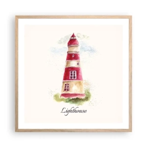 Pôster com moldura de carvalho claro - Sempre há clima - 60x60 cm