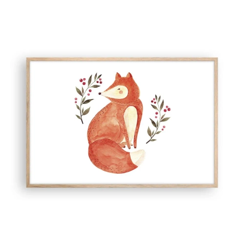Pôster com moldura de carvalho claro - Pequeno ruivo - 91x61 cm
