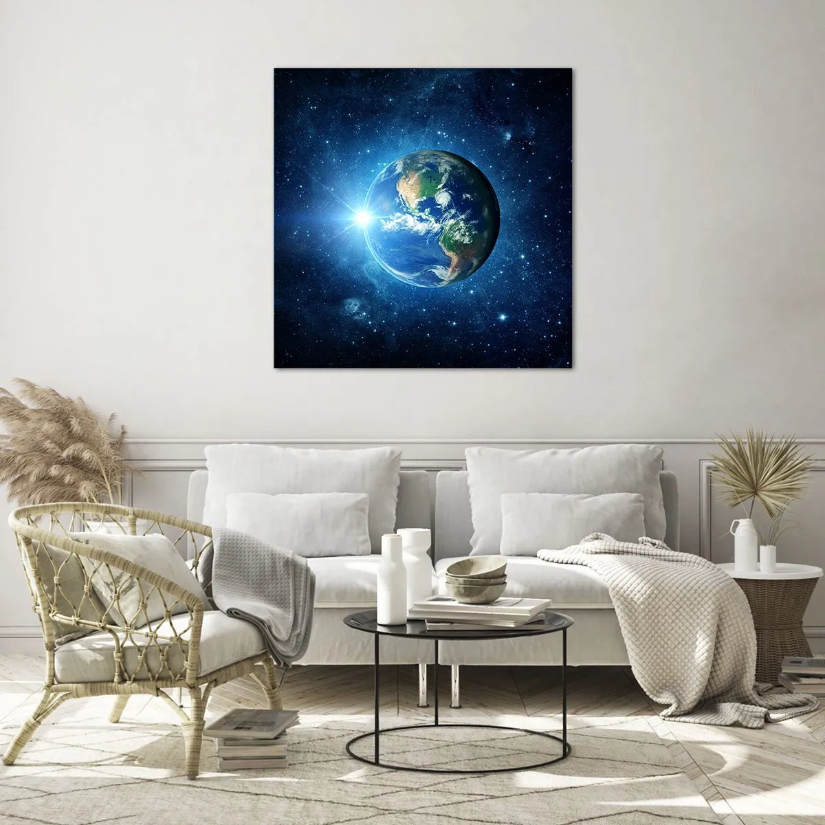 Quadro em vidro - Estamos no céu - 30x30 cm