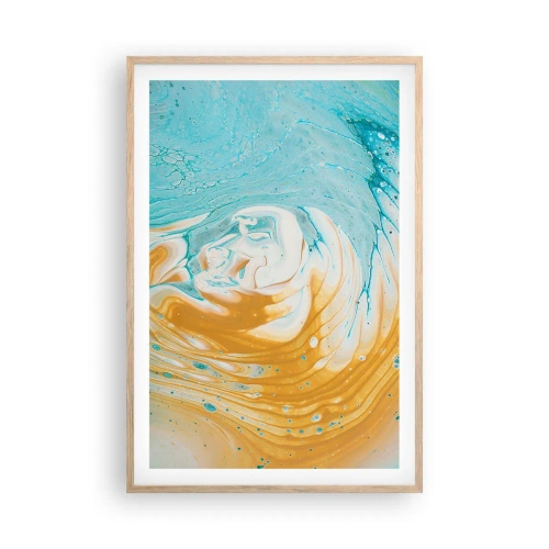 Pôster com moldura de carvalho claro - Vórtice em pastel - 61x91 cm