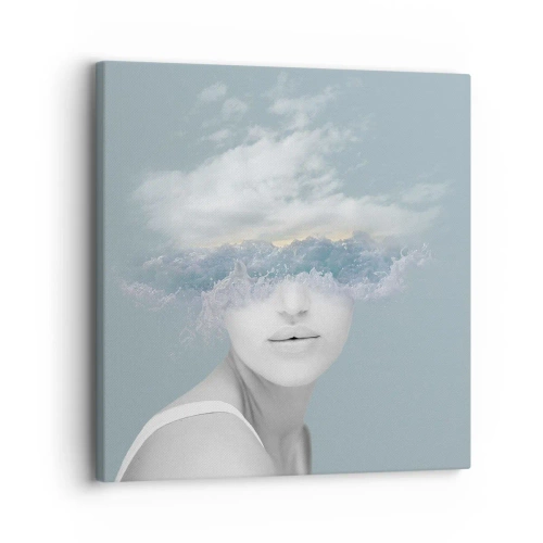 Quadro em tela - Com a cabeça nas nuvens - 30x30 cm