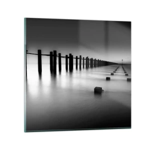 Quadro em vidro - O cinza no nevoeiro - 60x60 cm