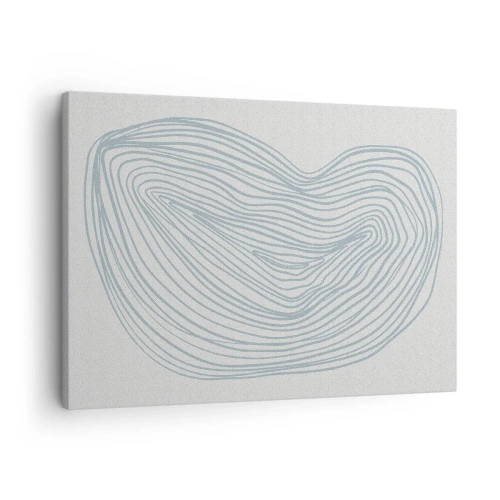 Quadro em tela - Motivo de onda abstrata em azul delicado - 70x50cm - Deixe cair o sorriso - Decoração de parede moderna para a sala de estar e quarto ARTTOR