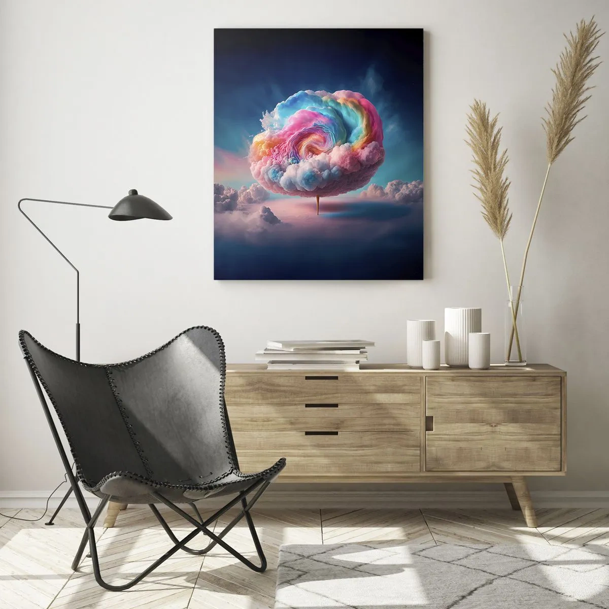 Quadro em vidro - O sonho de um parque de diversões - 70x100 cm