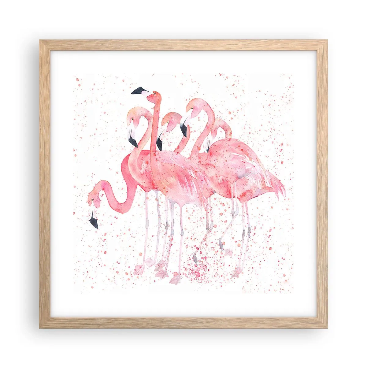 Pôster com moldura de carvalho claro - Conjunto cor-de-rosa - 40x40 cm