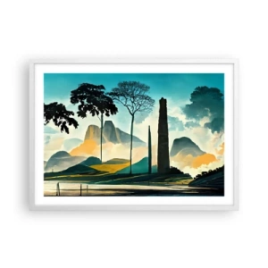 Pôster em moldura branca - Cada vez mais alto - 70x50 cm